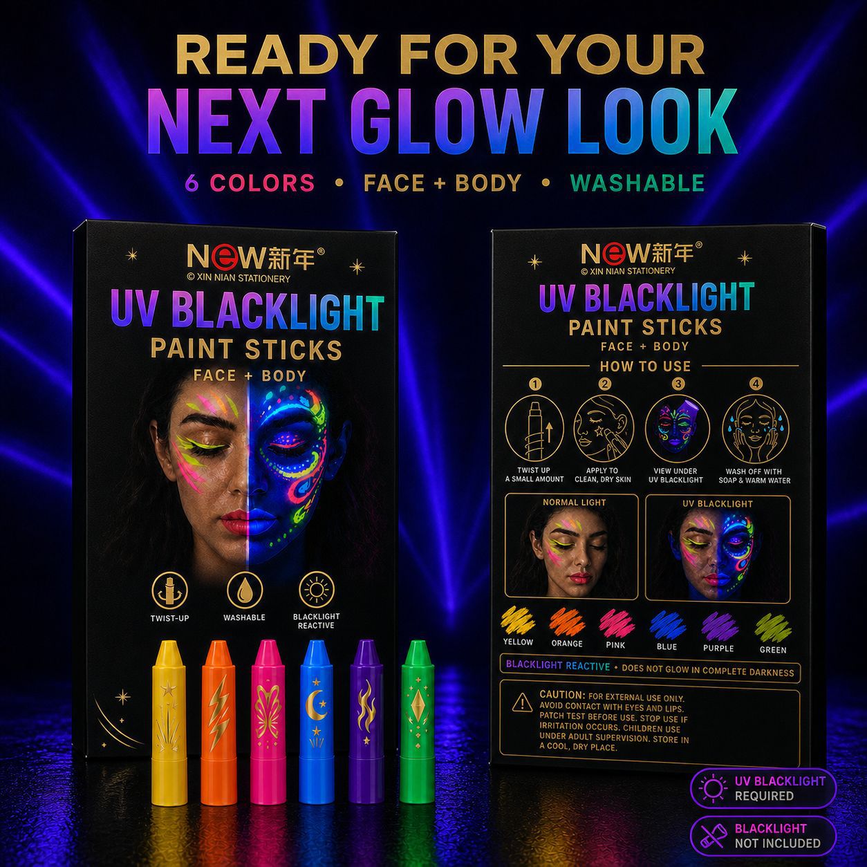 UV Fluorescent Face Paint Crayon