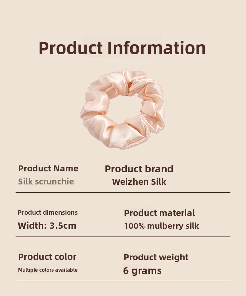 100 Mulberry Silk Large Intestine Hair Band 16mm 3.5cm Hair Rope