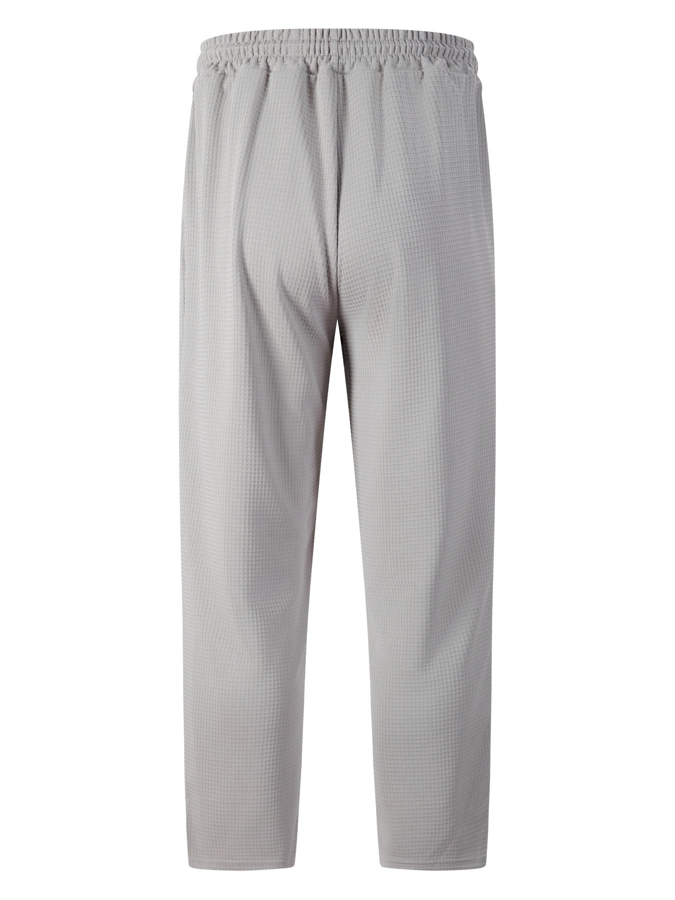men's new large checkered drawstring casual pants, lightweight, breathable, comfortable straight-leg pocket trousers