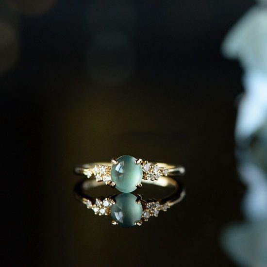 Adjustable Chalcedony Diamond Ring