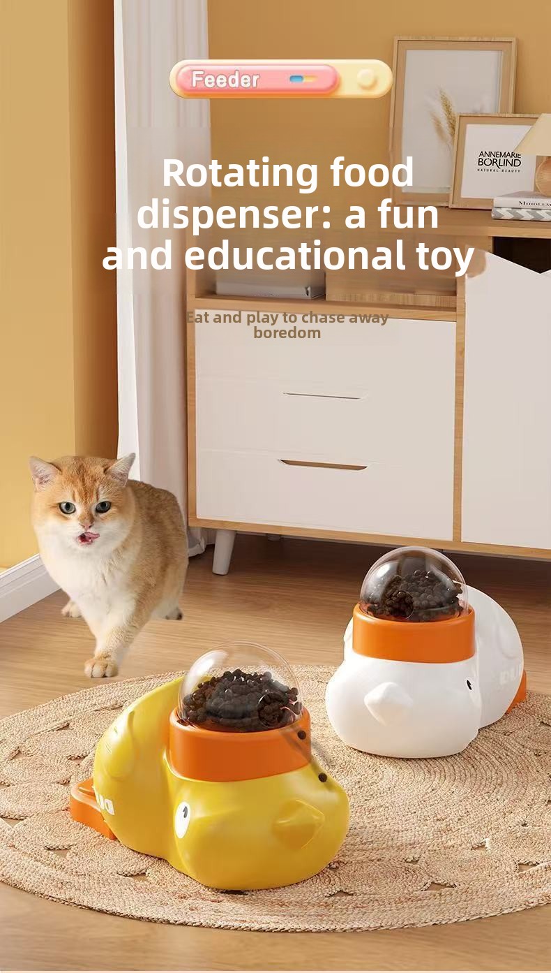 Interactive Duck Pet Food Dispenser Toy