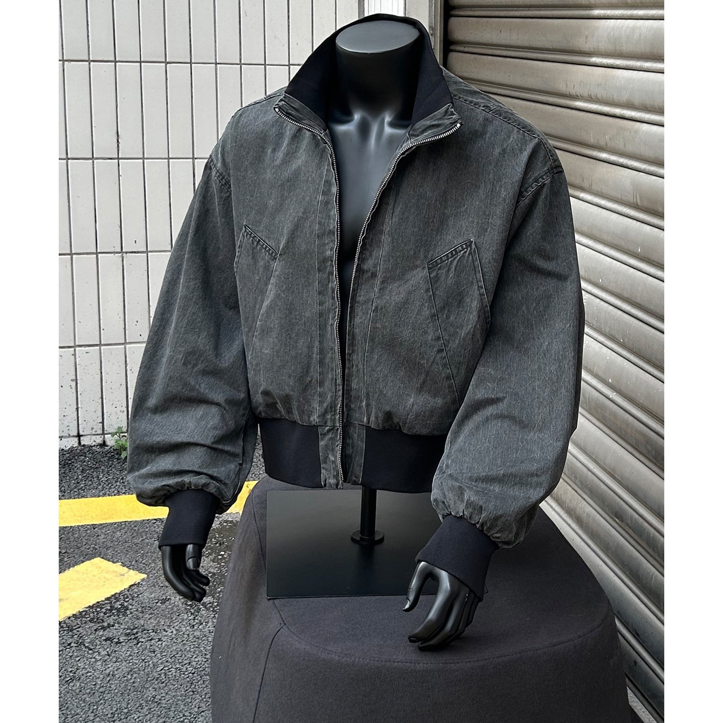 Men's vintage washed distressed pilot jacket