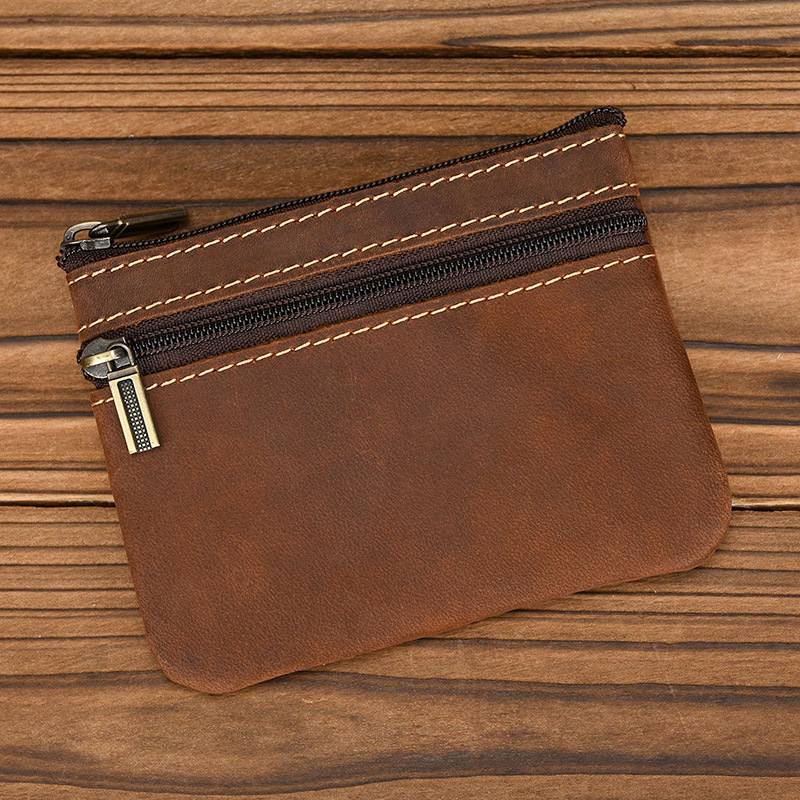 Vintage Genuine Leather Wallet with Keychain