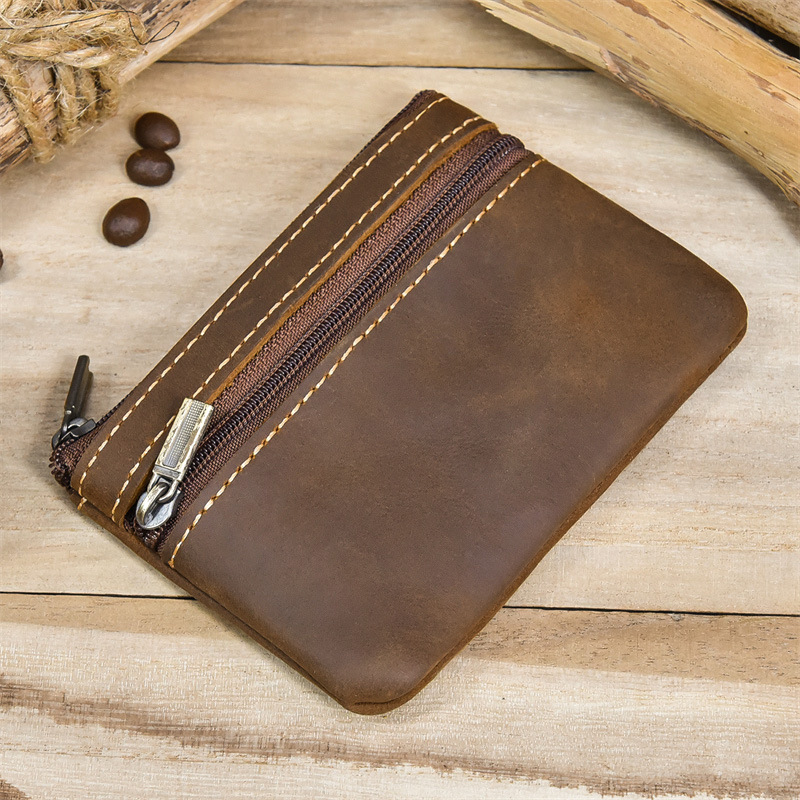 Vintage Genuine Leather Wallet with Keychain