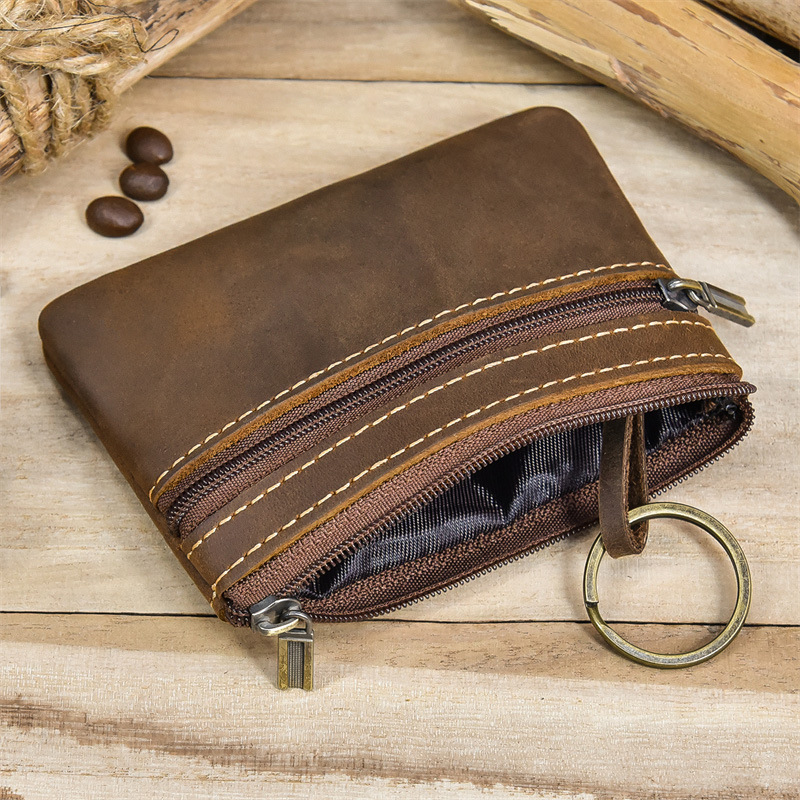 Vintage Genuine Leather Wallet with Keychain
