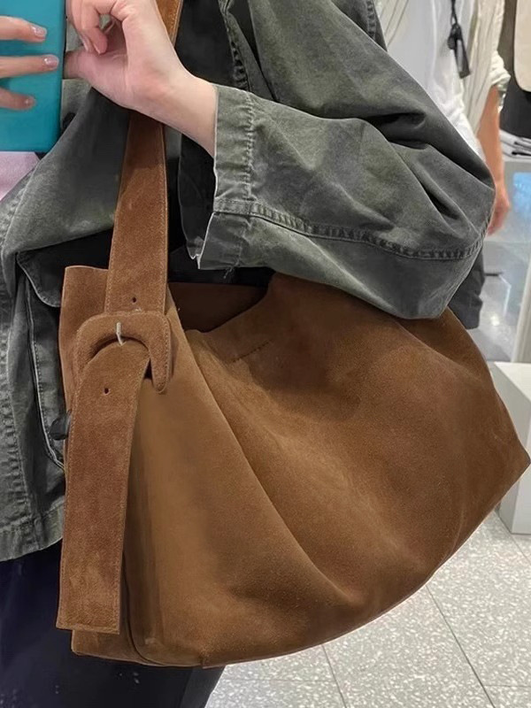 Retro Brown Corduroy Shoulder Bag