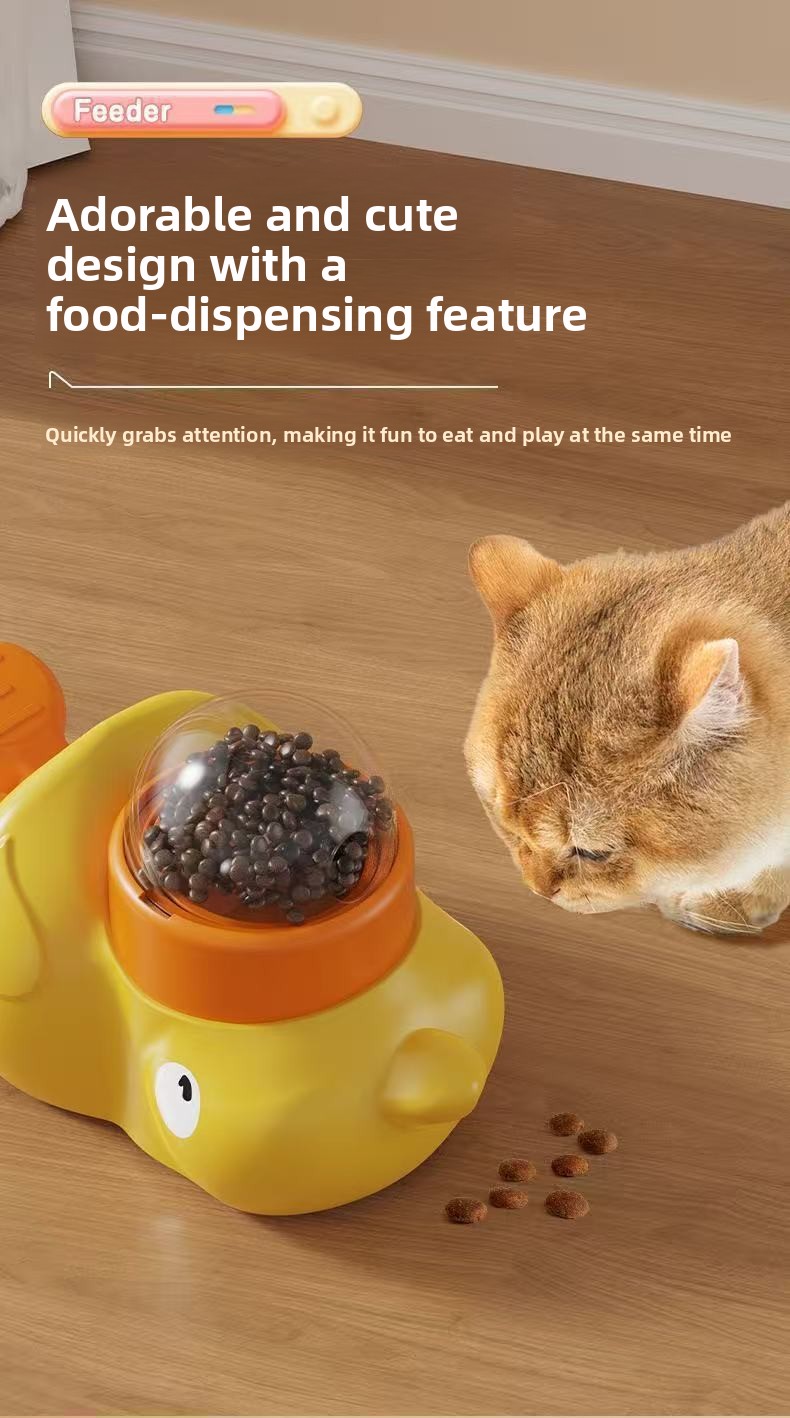 Interactive Duck Pet Food Dispenser Toy