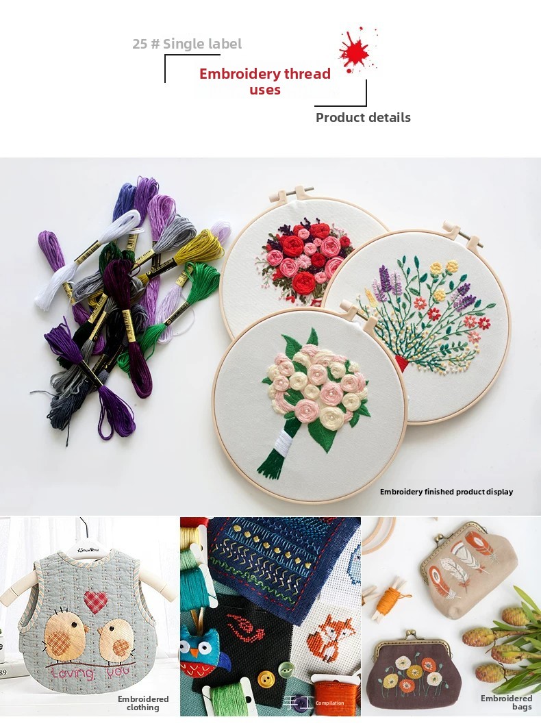 Cotton Embroidery Thread for DIY Craft