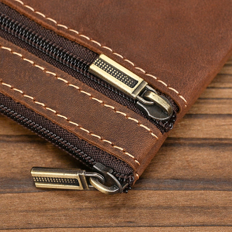 Vintage Genuine Leather Wallet with Keychain