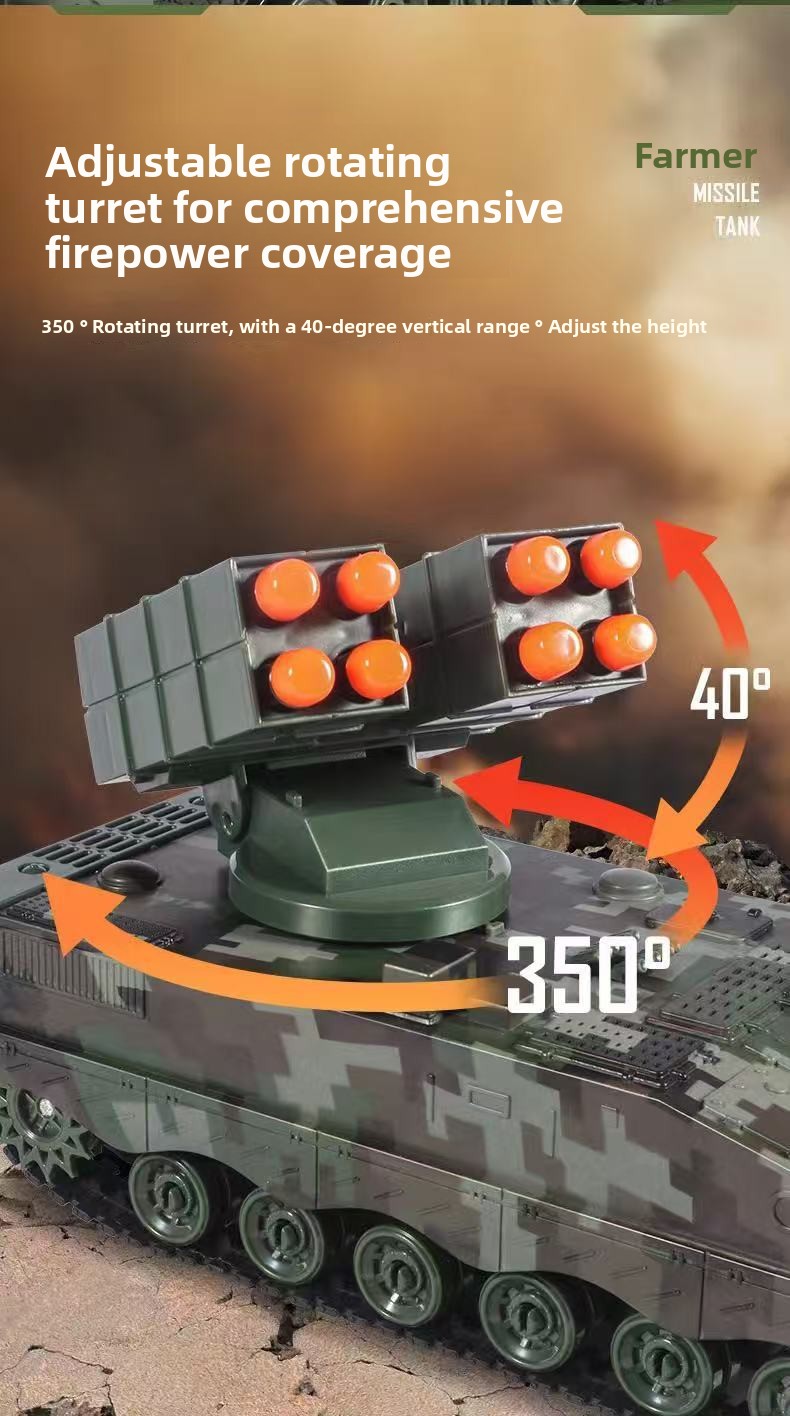 Rechargeable Remote Control Toy Tank with Launch Function