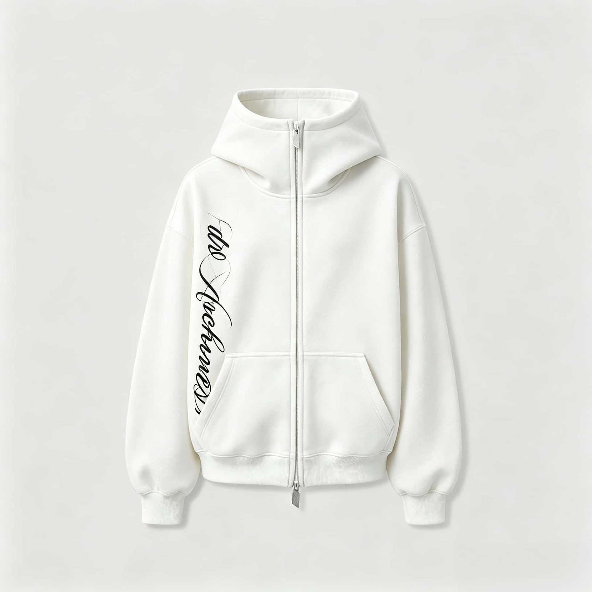 Printed high-neck pullover with hood and zipper vest