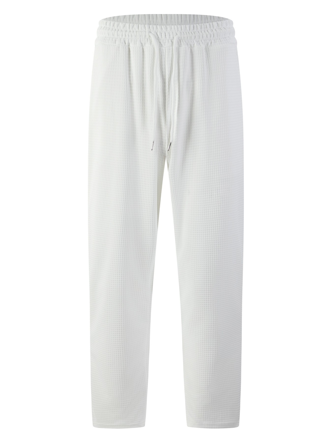 men's new large checkered drawstring casual pants, lightweight, breathable, comfortable straight-leg pocket trousers