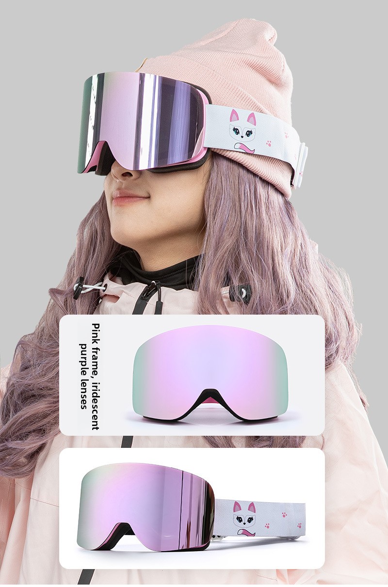 Magnetic Anti-Fog Ski Goggles