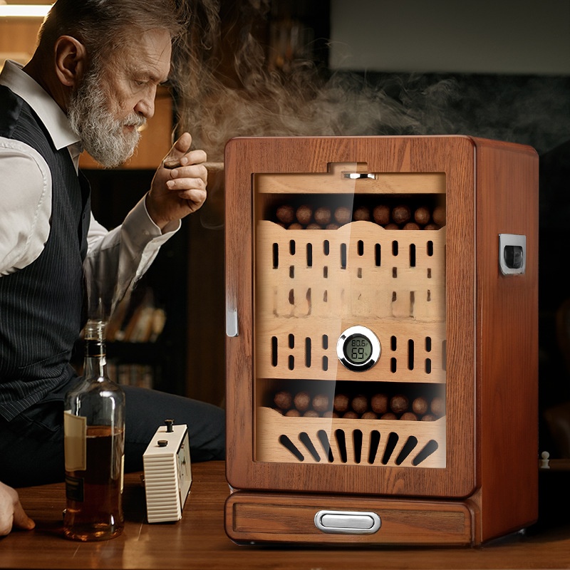 Cedar Wood Cigar Humidor with Viewing Window