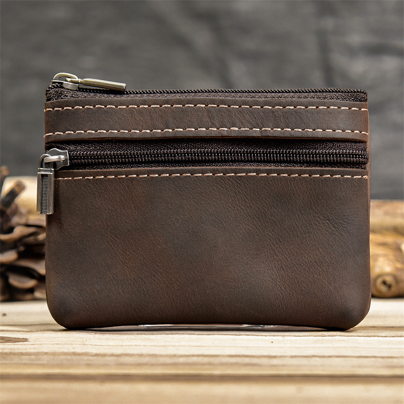 Vintage Genuine Leather Wallet with Keychain