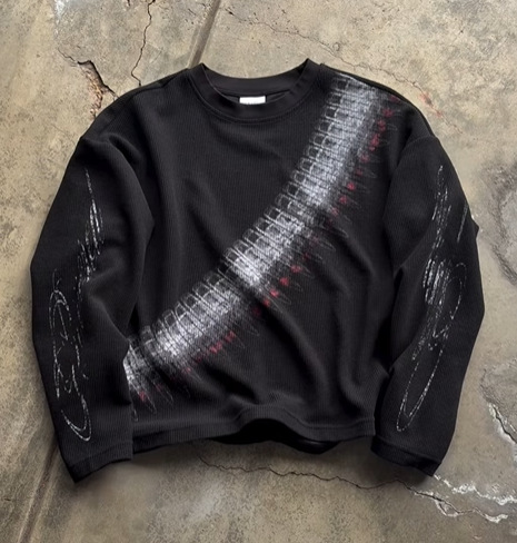 Y2K Bullet Letter Print Long Sleeve T-Shirt