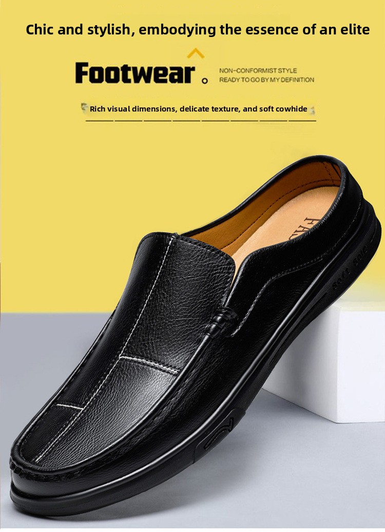 Mens Breathable Leather Slip On Shoes