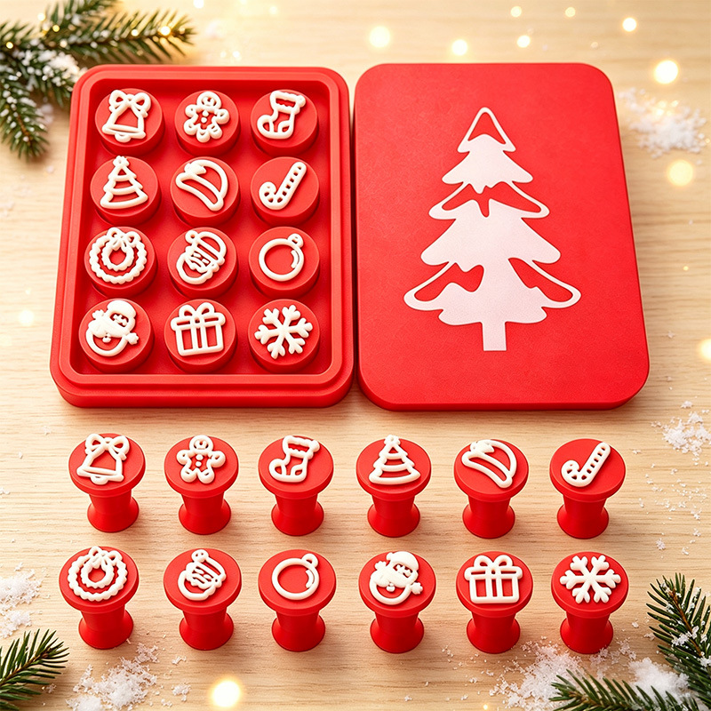 Christmas-themed soft rubber stamp