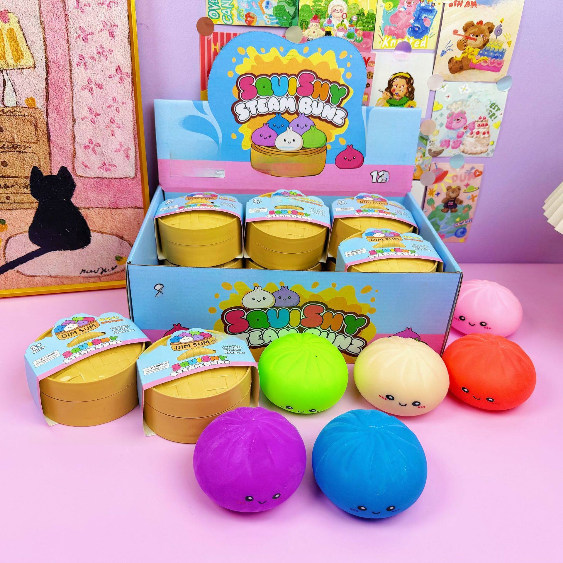 Dumpling Stress Relief Squeeze Toy Realistic TPR Plaything Portable Fun Toy