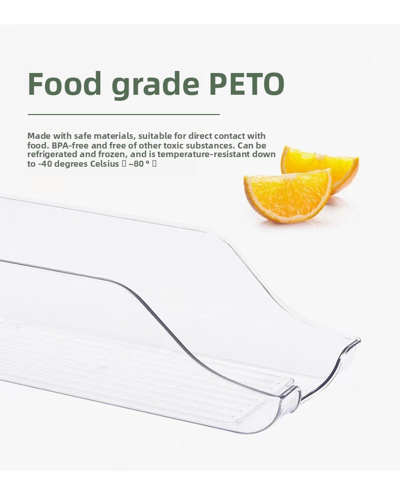 Refrigerator storage box for household use, transparent in color