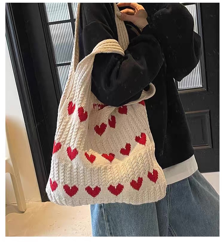 Women's Knitted Shoulder Tote Bag