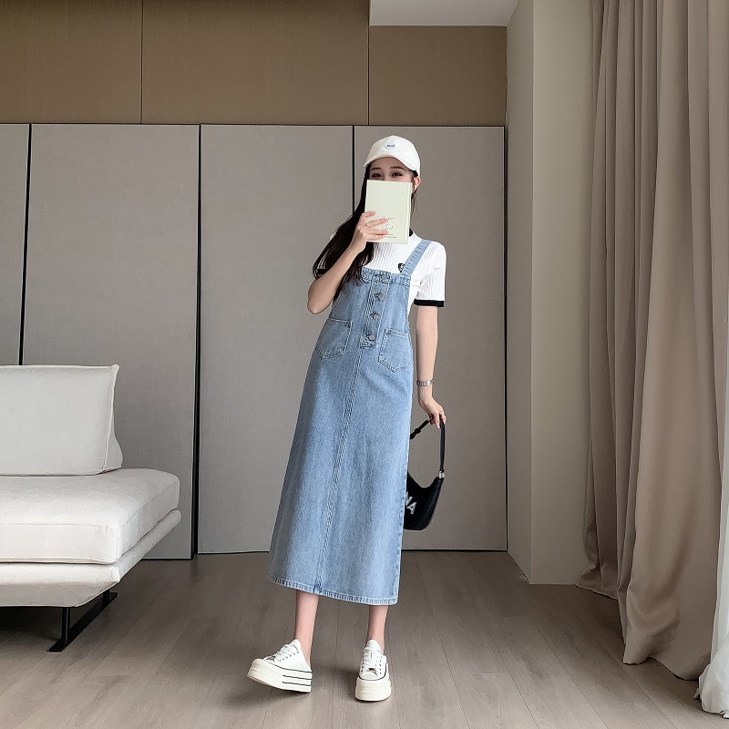 Women's Denim Suspender Dress