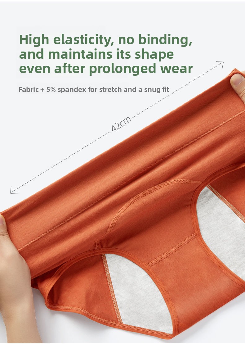 High-waist cotton girls' menstrual underwear