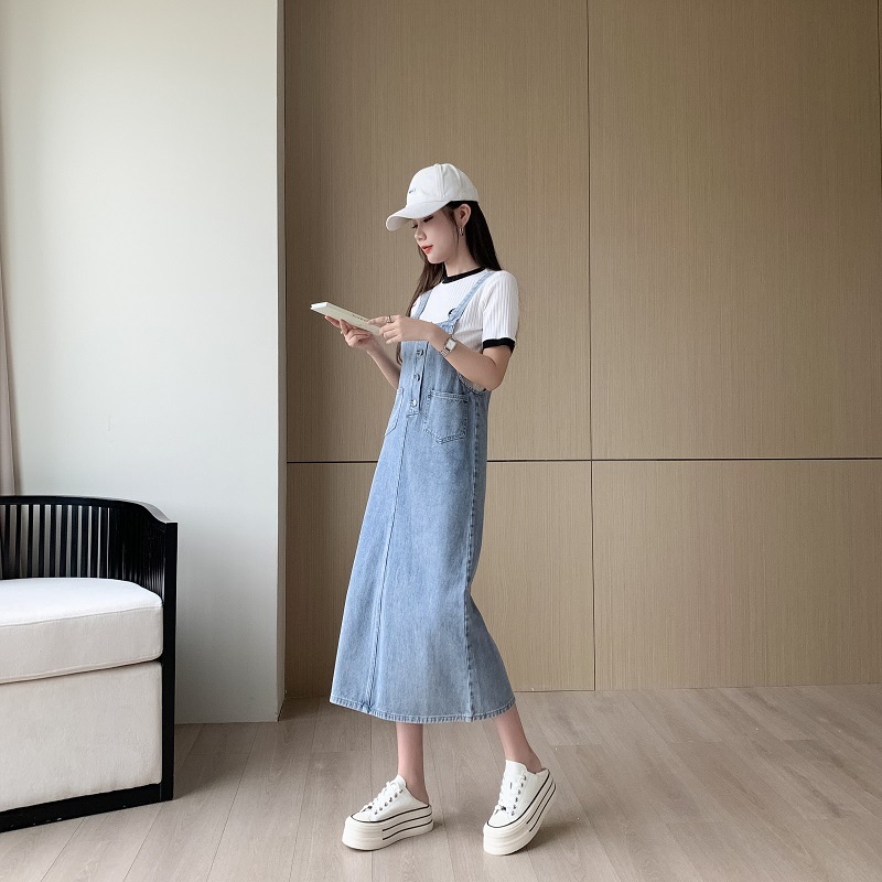 Women's Denim Suspender Dress