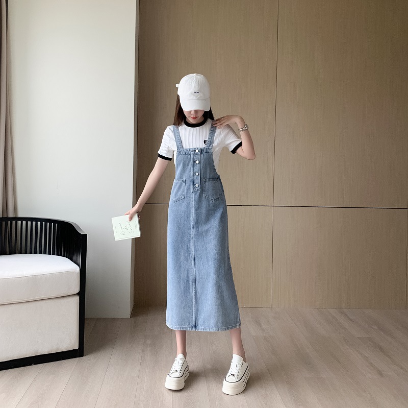 Women's Denim Suspender Dress