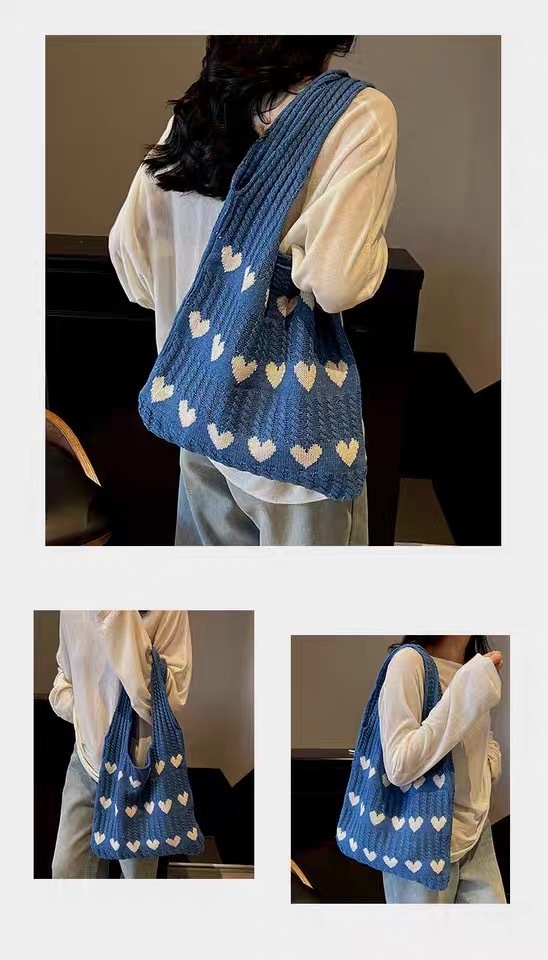Women's Knitted Shoulder Tote Bag
