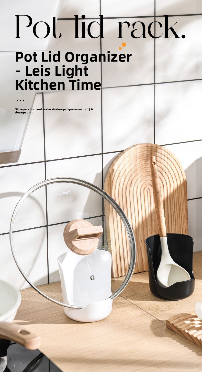 Kitchen Countertop Water-Draining Pot Lid Rack