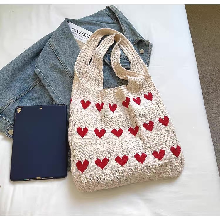 Women's Knitted Shoulder Tote Bag