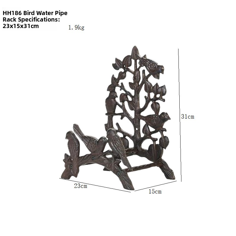 Vintage Iron Wall Mount Storage Rack
