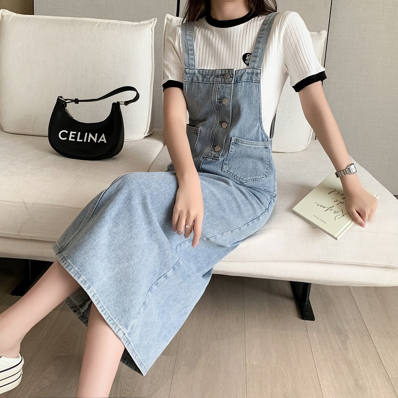 Women's Denim Suspender Dress