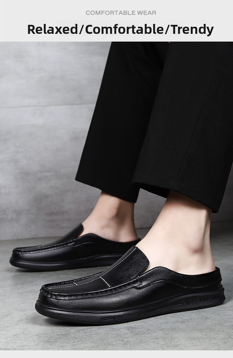 Mens Breathable Leather Slip On Shoes