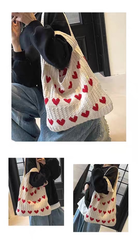 Women's Knitted Shoulder Tote Bag