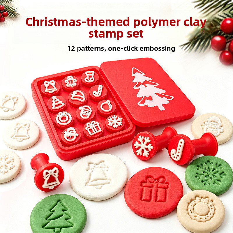 Christmas-themed soft rubber stamp