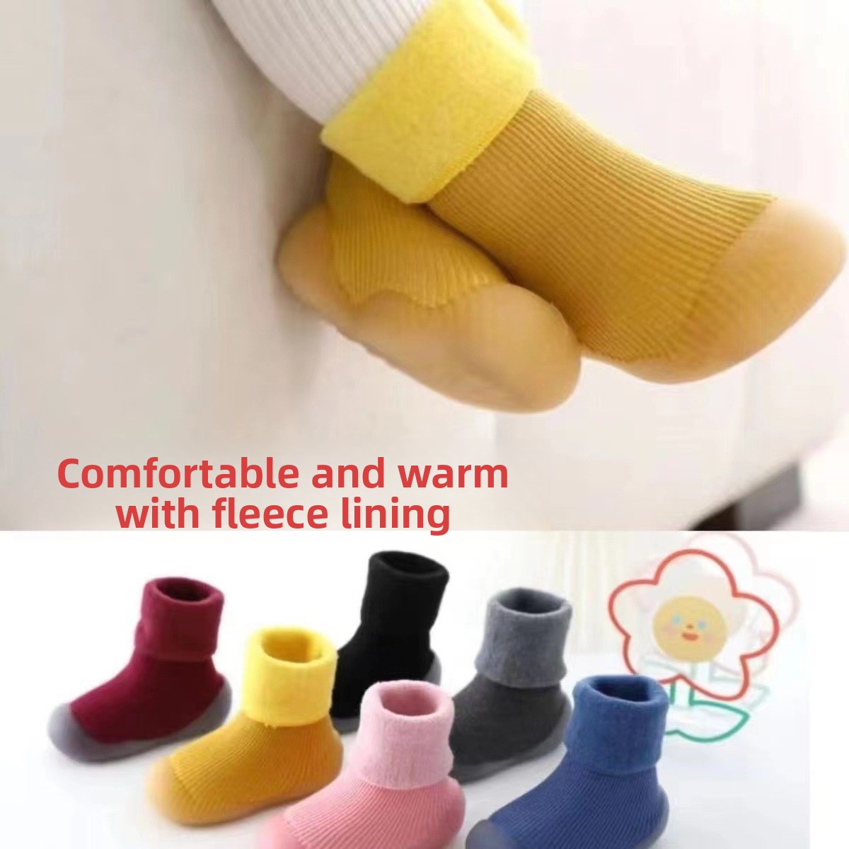 Baby Toddler Shoes Autumn Winter Velvet Soft Sole Non-slip Cotton Socks
