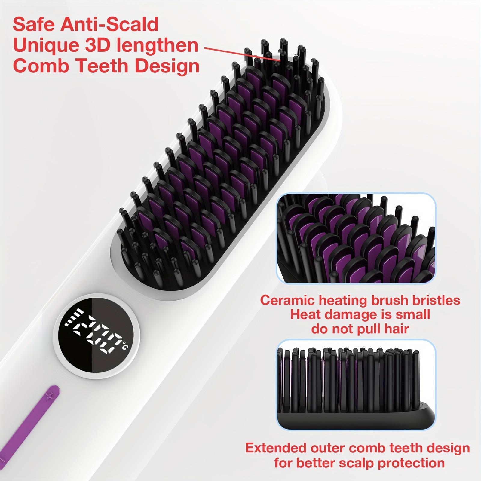 Cordless Hair Straightening Comb – 7 Heat Settings — QIUOLA | qiuola.com