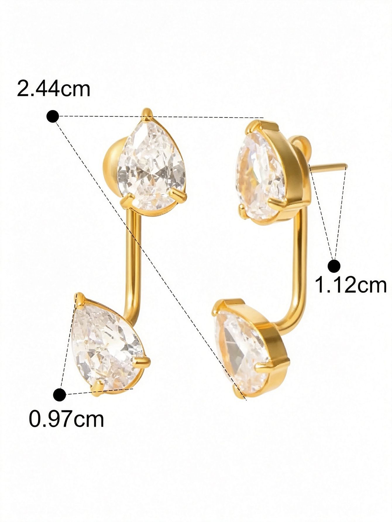 Geometric Water Drop Zircon Earrings