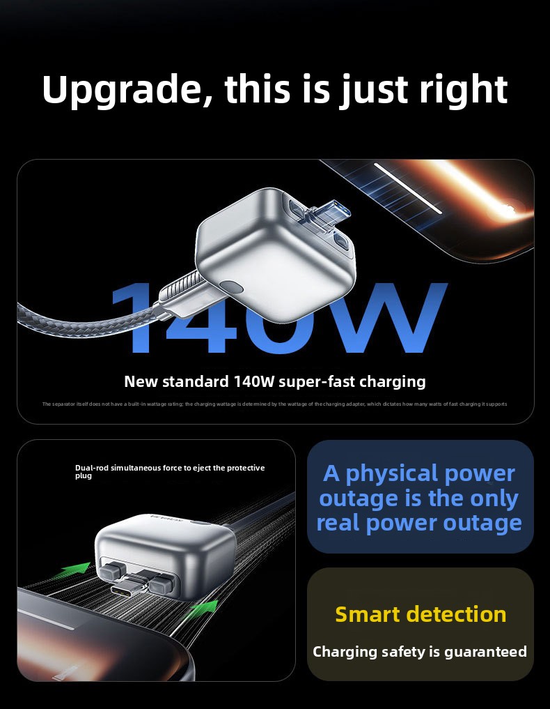 140W Super Fast Charger with Intelligent Power-Off Recognition