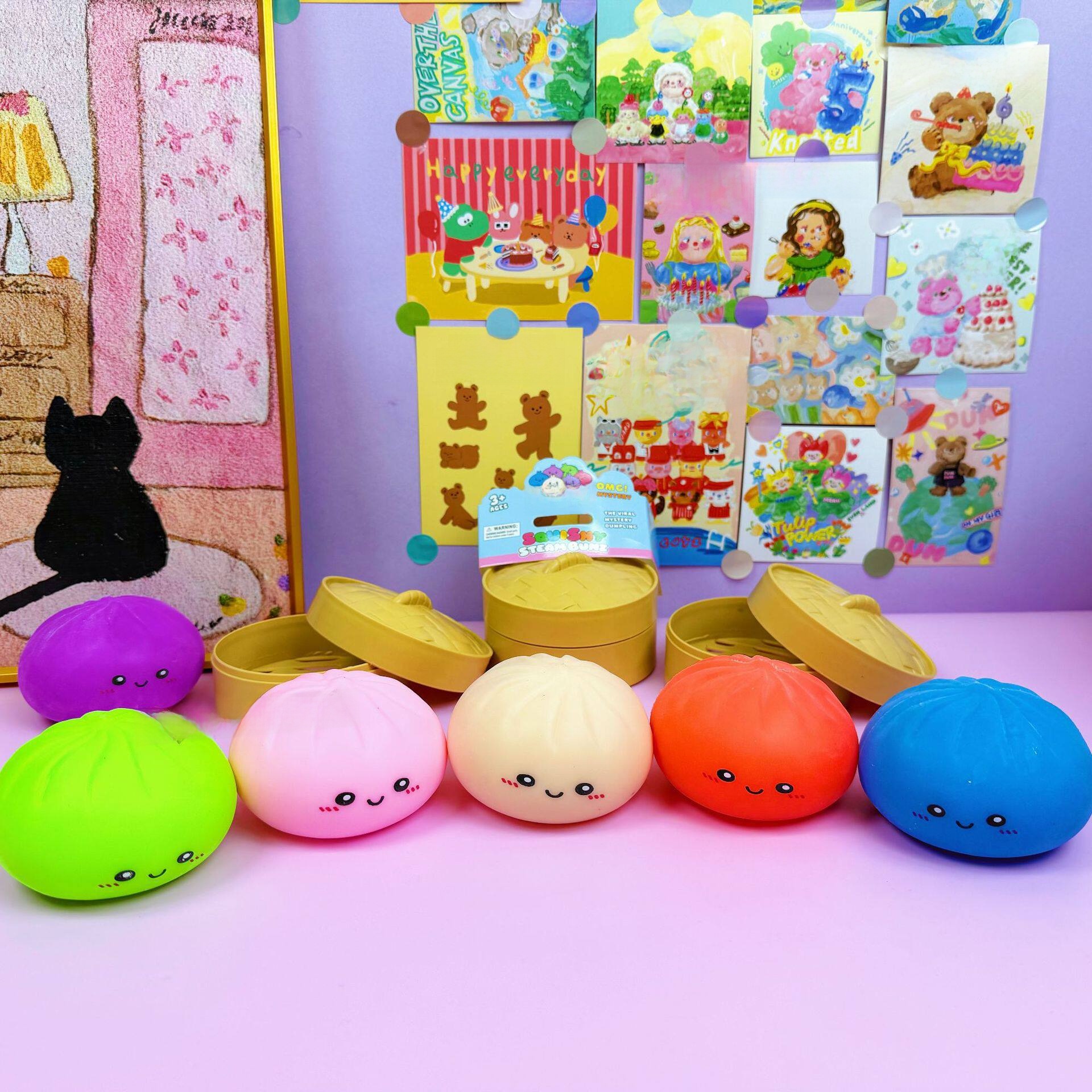 Dumpling Stress Relief Squeeze Toy Realistic TPR Plaything Portable Fun Toy