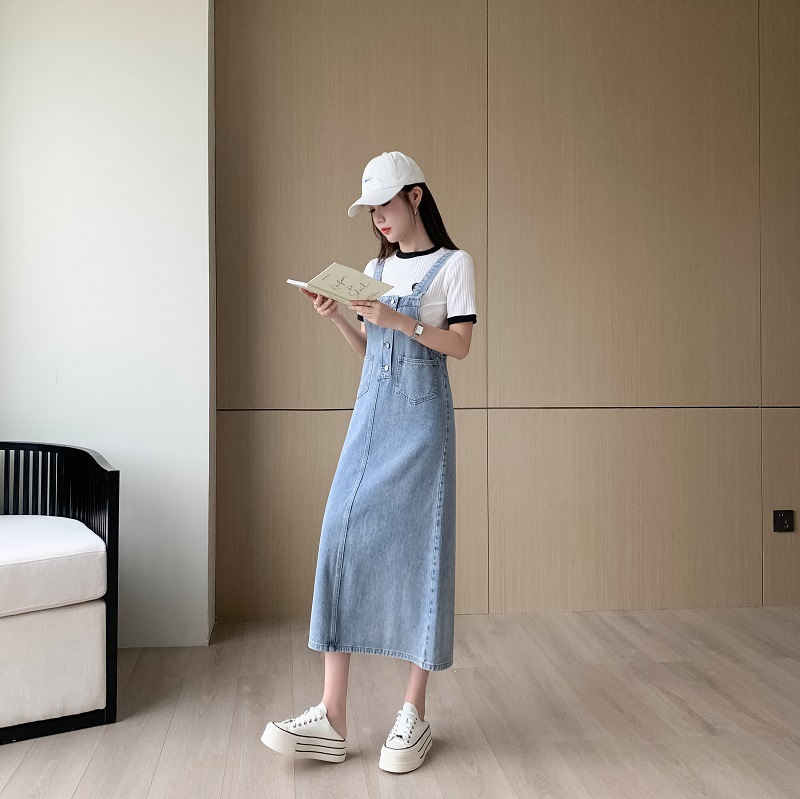 Women's Denim Suspender Dress