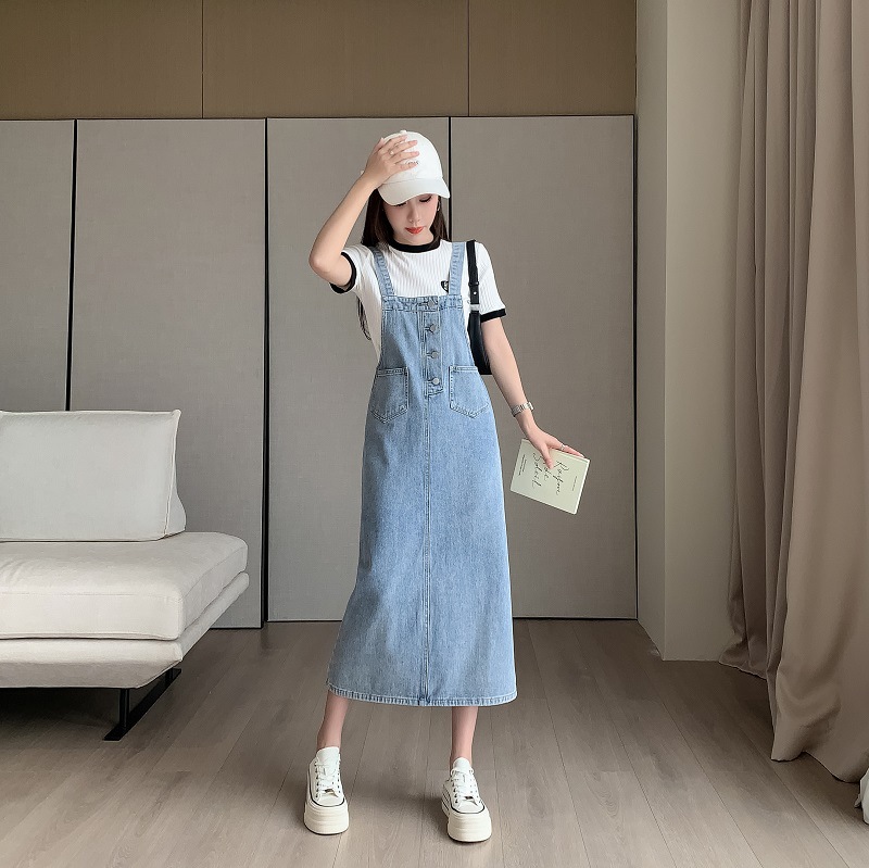 Women's Denim Suspender Dress