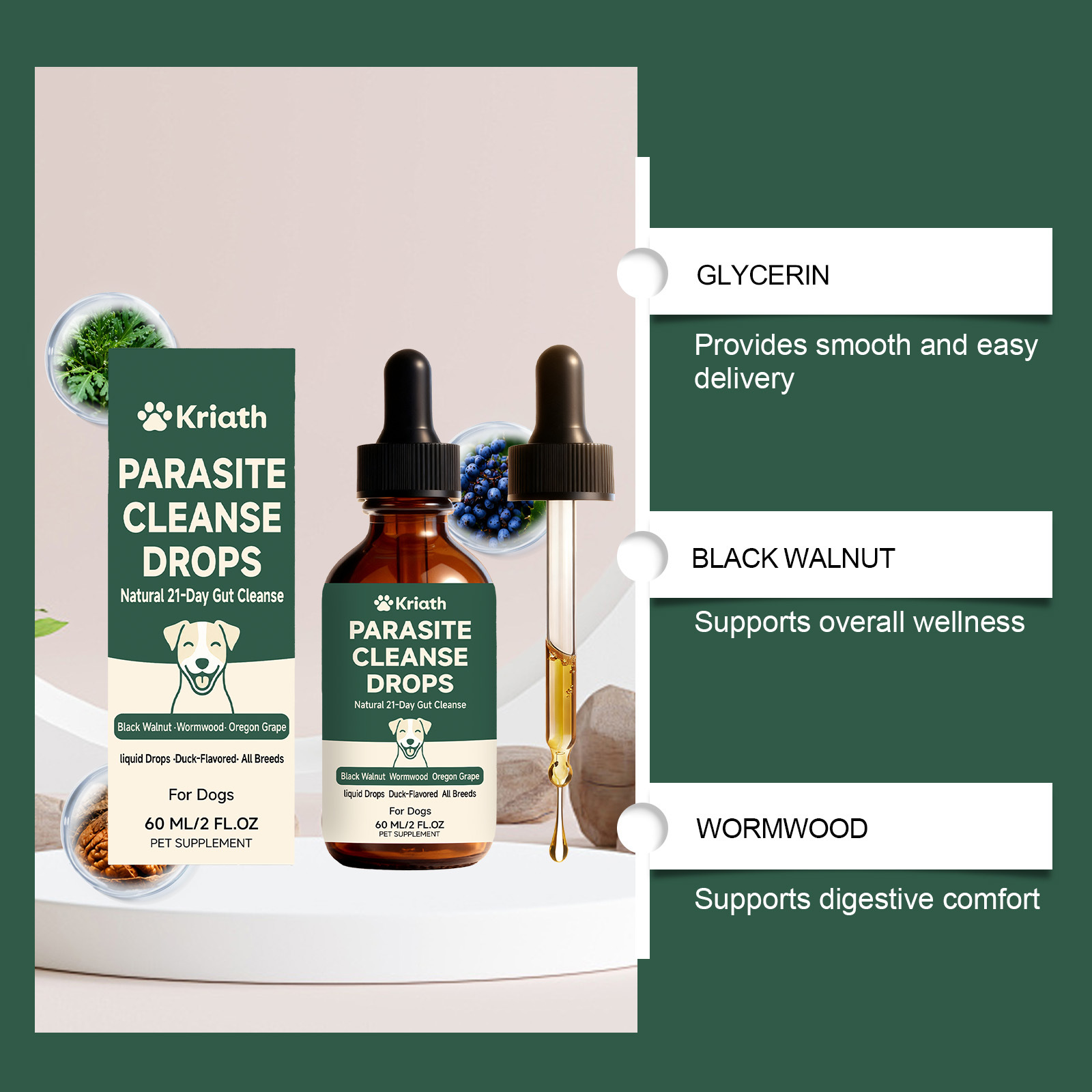 Dog intestinal essential oil drops