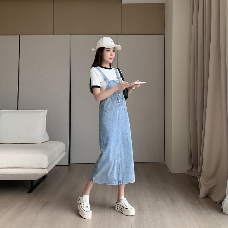 Women's Denim Suspender Dress