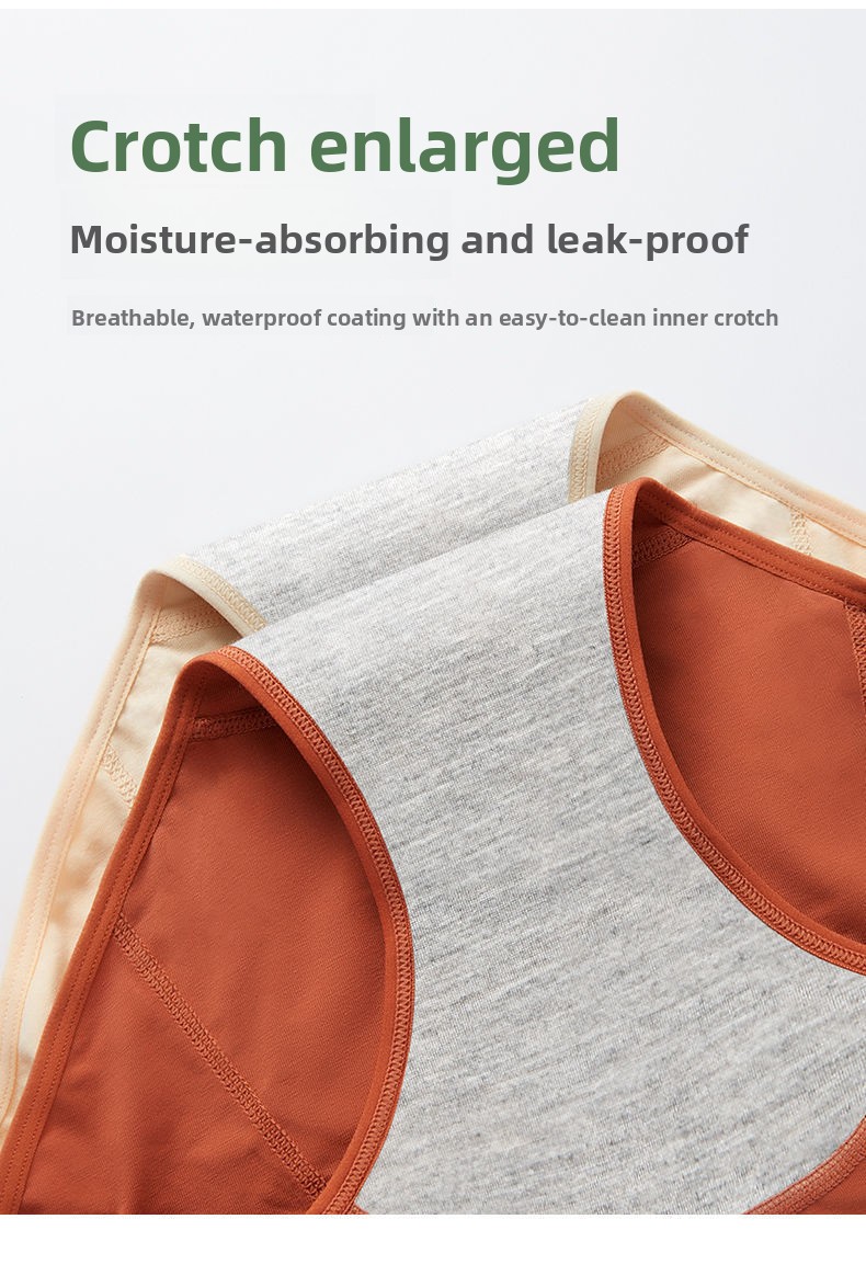 High-waist cotton girls' menstrual underwear