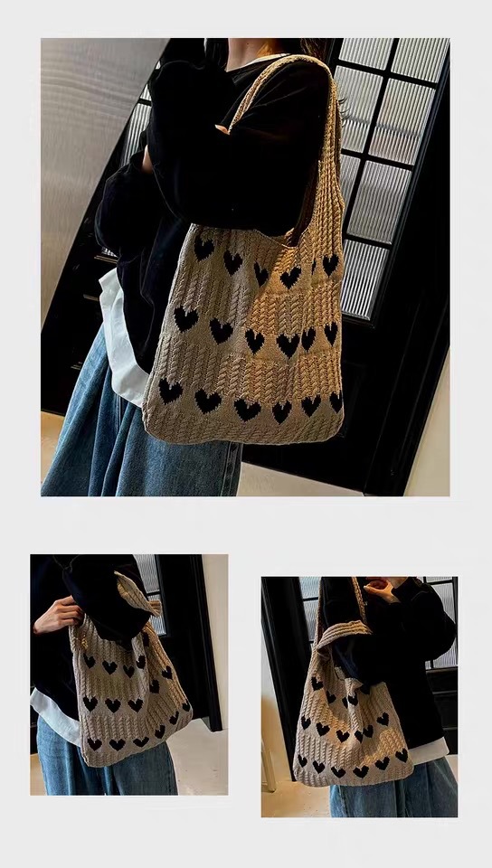 Women's Knitted Shoulder Tote Bag