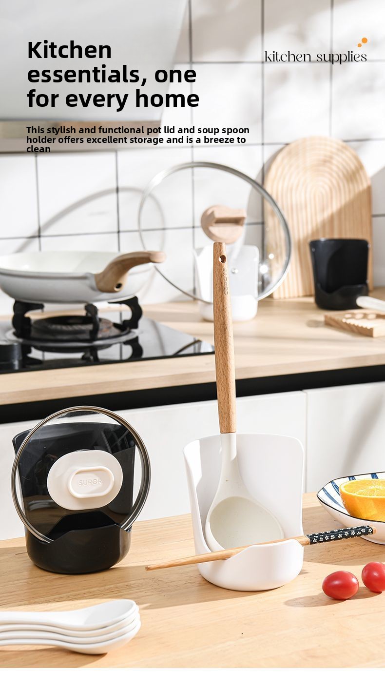 Kitchen Countertop Water-Draining Pot Lid Rack