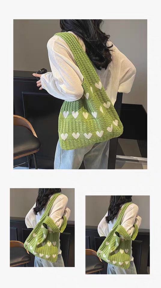 Women's Knitted Shoulder Tote Bag
